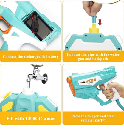 Kids Backpack Water Gun | High-Pressure Summer Water Blaster with Large Tank