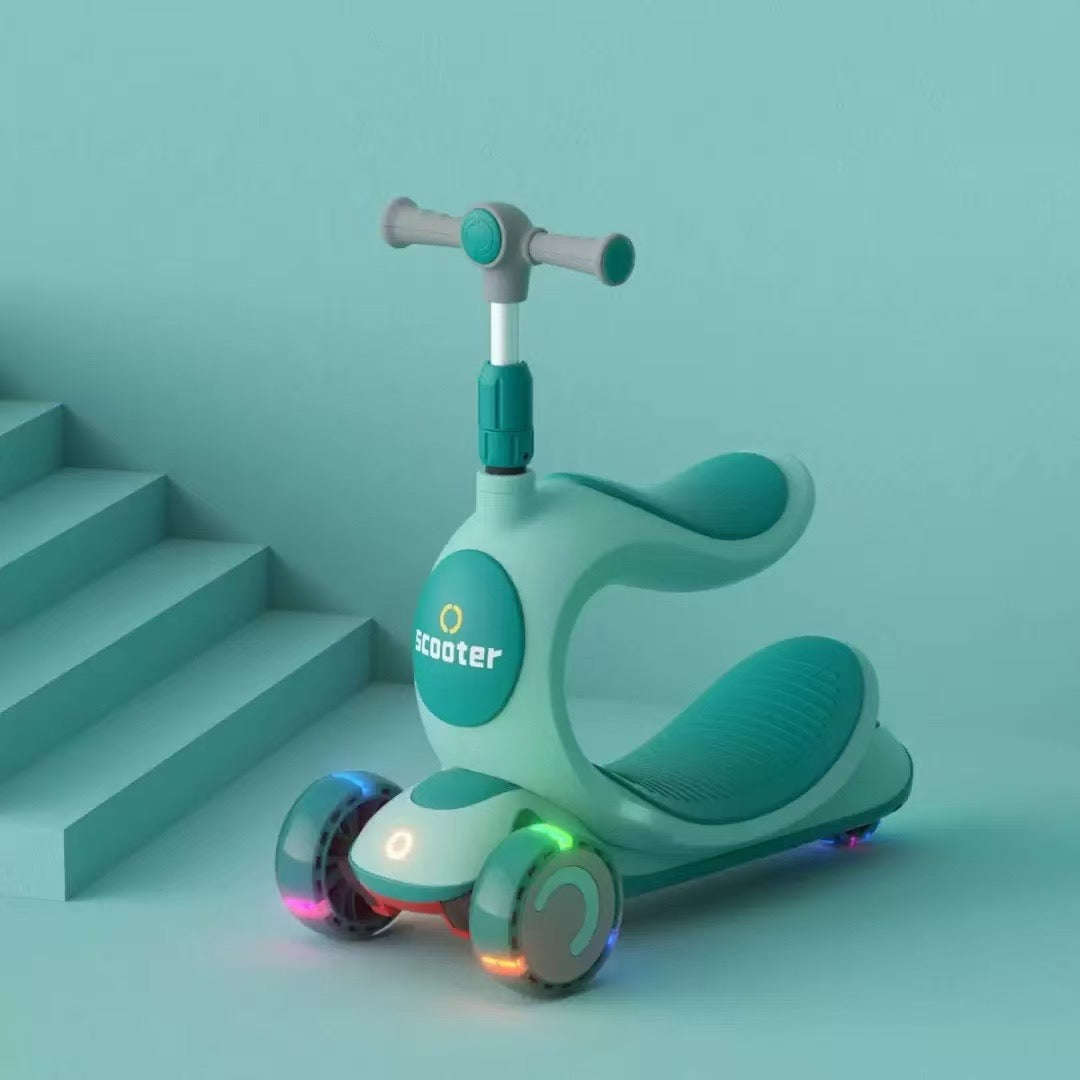 Kids 3-Wheel LED Ride-On Scooter | Toddler Kick Scooter with Light-Up Wheels