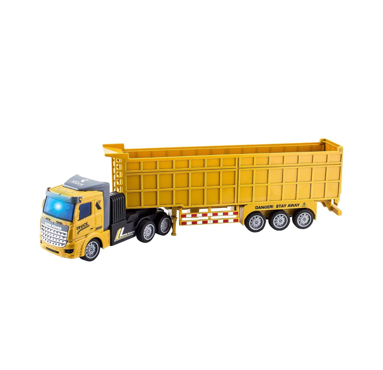 RC Super Power Long Trailer Truck – Remote Control Transport Truck Toy (Yellow)