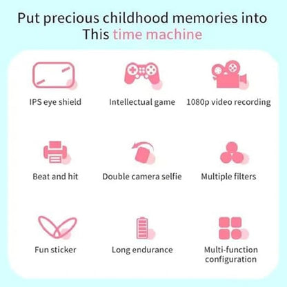 Instant Print Camera for Kids, Dual Selfie Digital Camera with 1080P HD Videos Recoding, 48 MP BT & App Control Instant Photo Printer for Girls (2 in 1 Instant Camera Multi Colour)