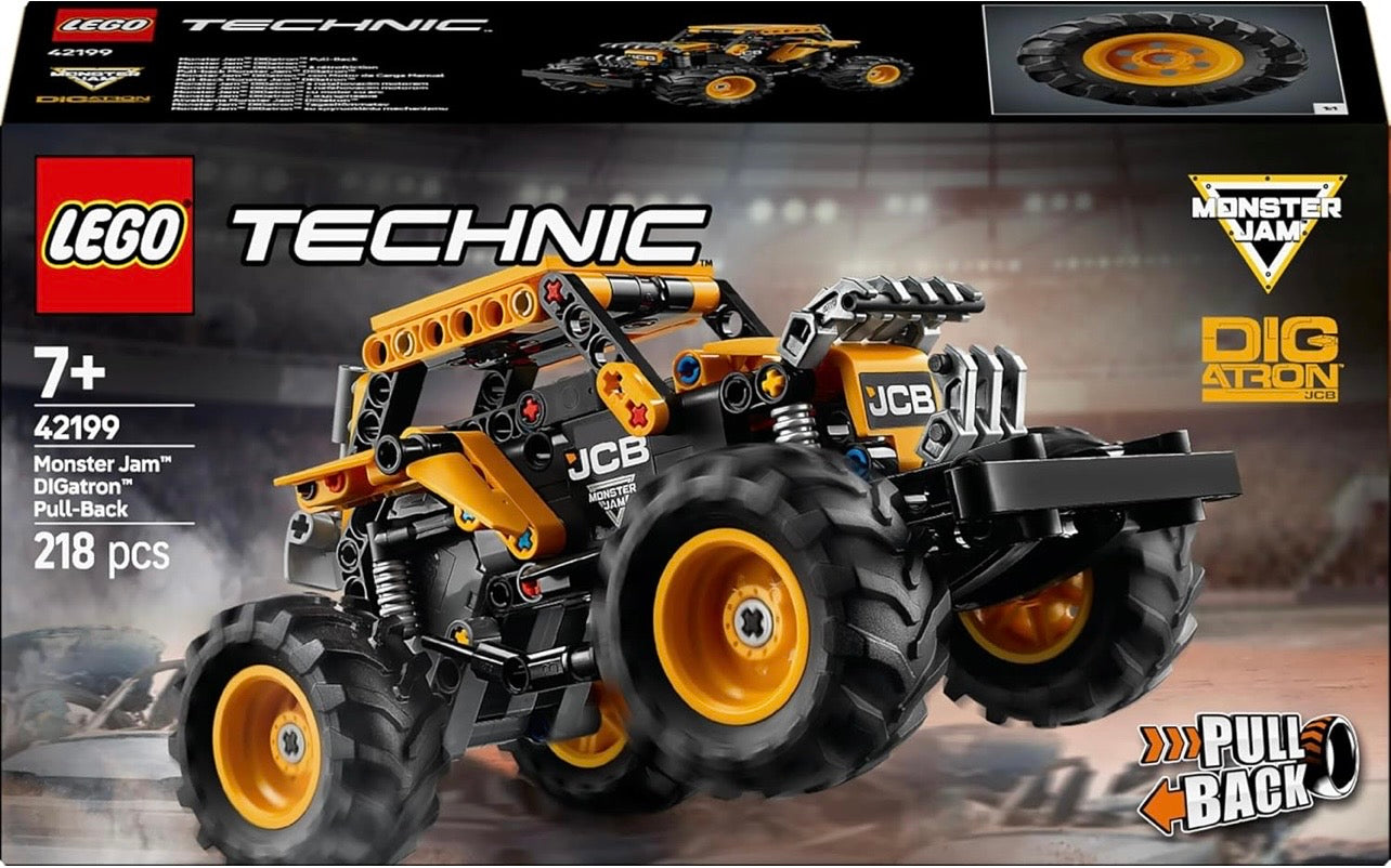 LEGO® Technic™ Monster Jam™ DIGatron™ Pull-Back (42199) – 218 Piece Monster Truck Building Toy