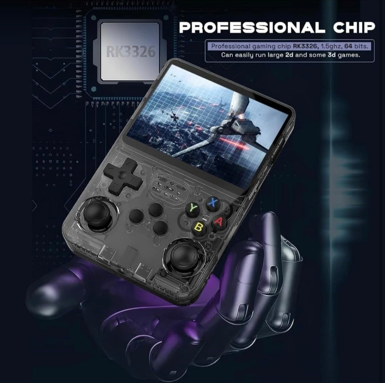 Retro Handheld Gaming Console with Large Display | Portable Game Player with Controller, Earphones & Storage Case