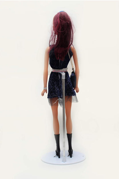 Glam Night Fashion Doll – Sparkly Navy Party Dress & Accessories