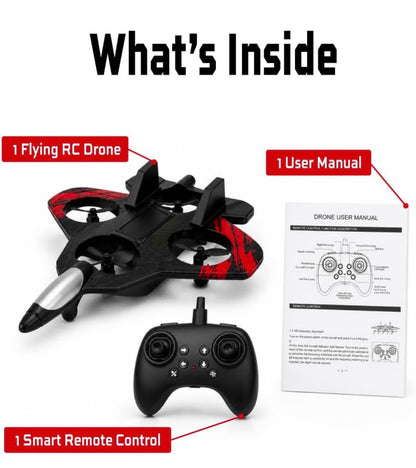 Combat Aircraft Mini RC Drone Toy with LED Lights – 4 Channel Remote Control Flying Drone for Kids