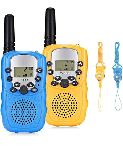 Kids Walkie Talkie Set – Long Range Two-Way Radio Toys (Blue & Yellow, T-388 Model)