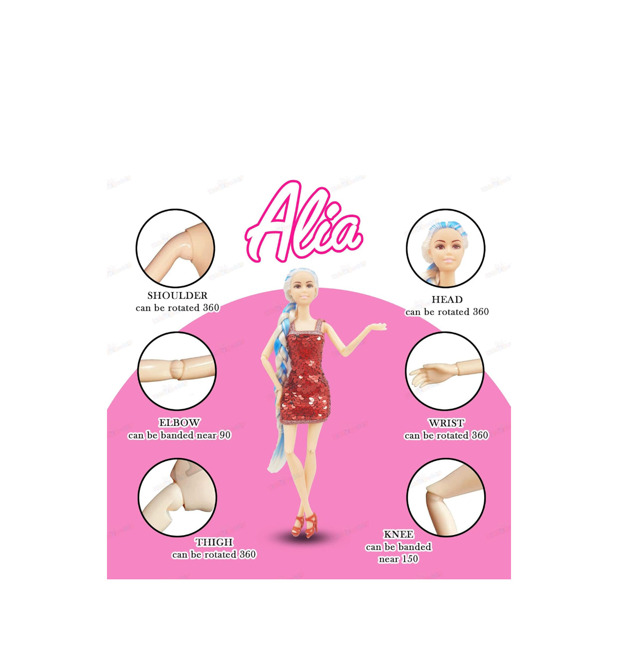 Alia Fashion Doll – Red Sequin Party Dress (3+)