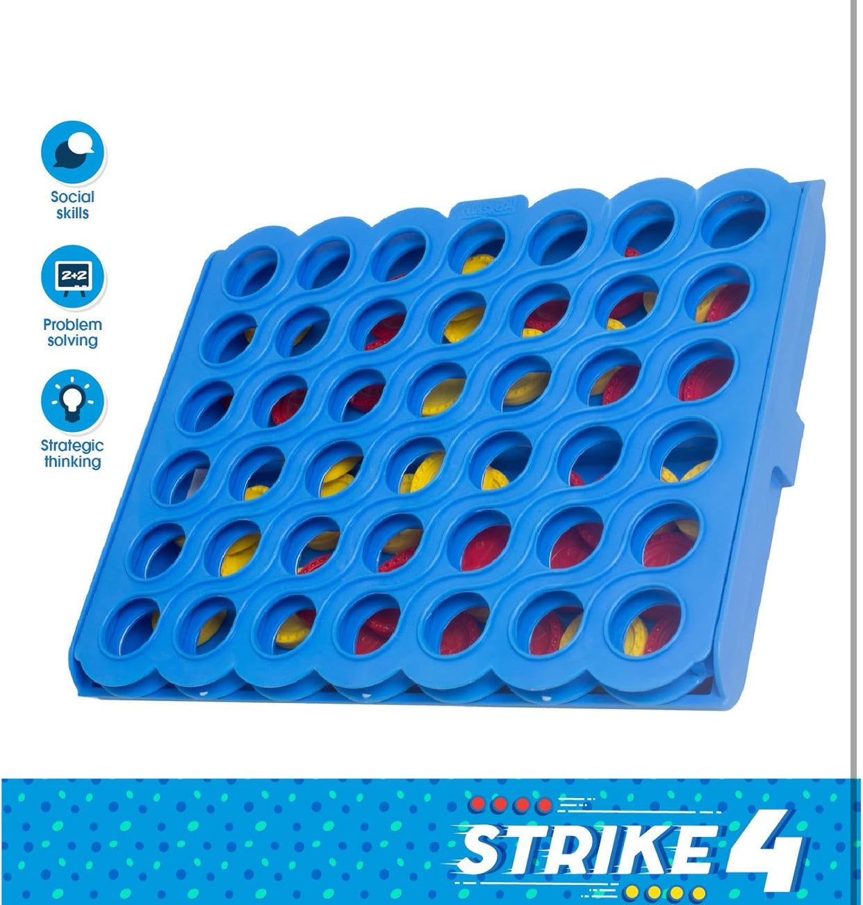 🔵🟡 Funskool Strike 4 – A Challenging Game of Disc-Dropping Fun!