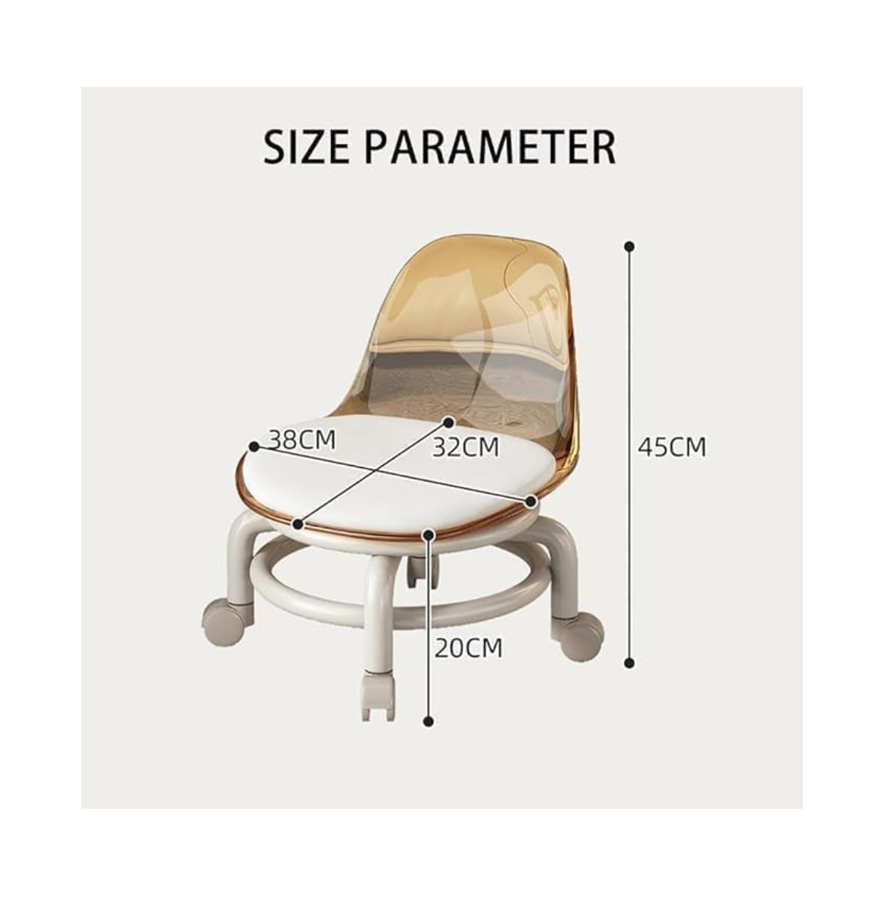 🪑 Modern Transparent Swivel Chair with Wheels – Comfort & Style Combined