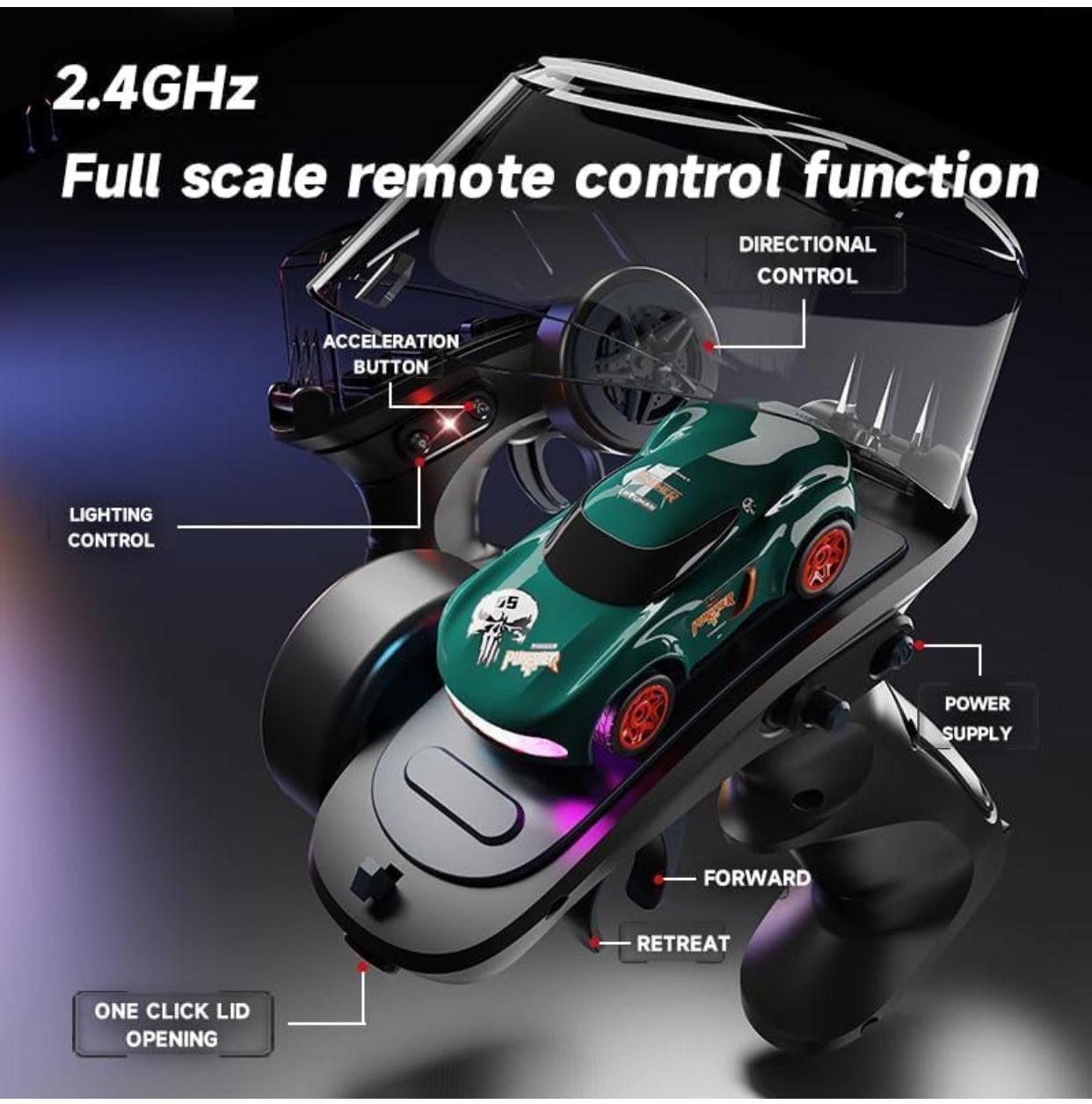 Mini 4WD High-Speed Drift RC Car – “Punisher Edition”