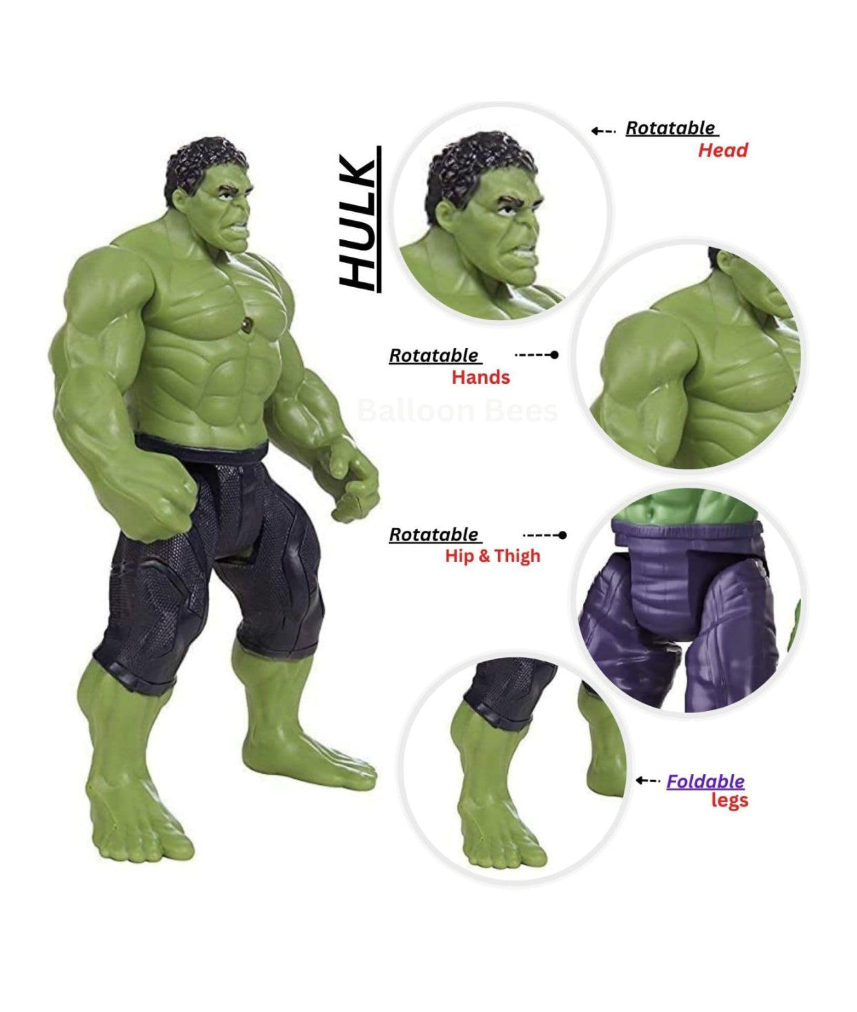 💪 Hulk Green Superhero Action Figure – Large Muscular Toy for Kids