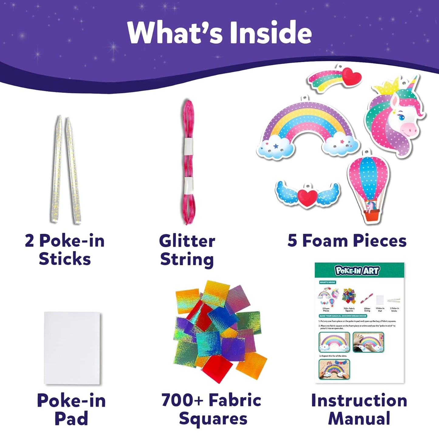 Skillmatics Poke-in Art - Magical Unicorn Dream Decor, Mess-Free Fun for Kids, DIY Craft Kits, Creative Activity, Gifts for Ages 4, 5, 6, 7, 8, 9