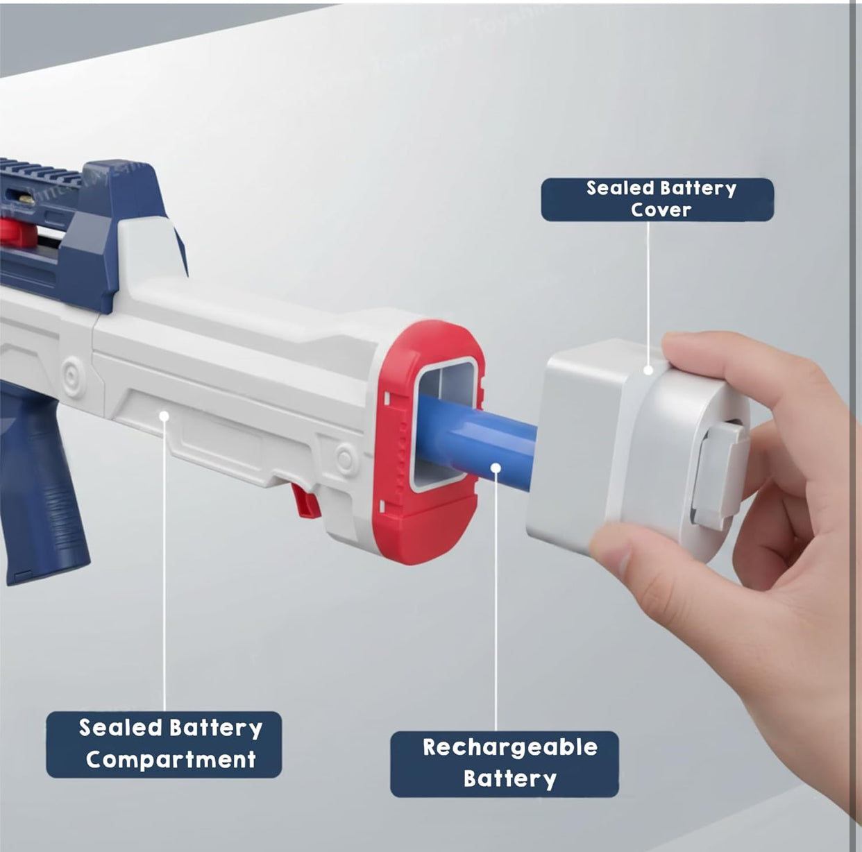 Powerful electric water gun with drum tank, tactical design & long-range spray – ultimate summer water battle toy