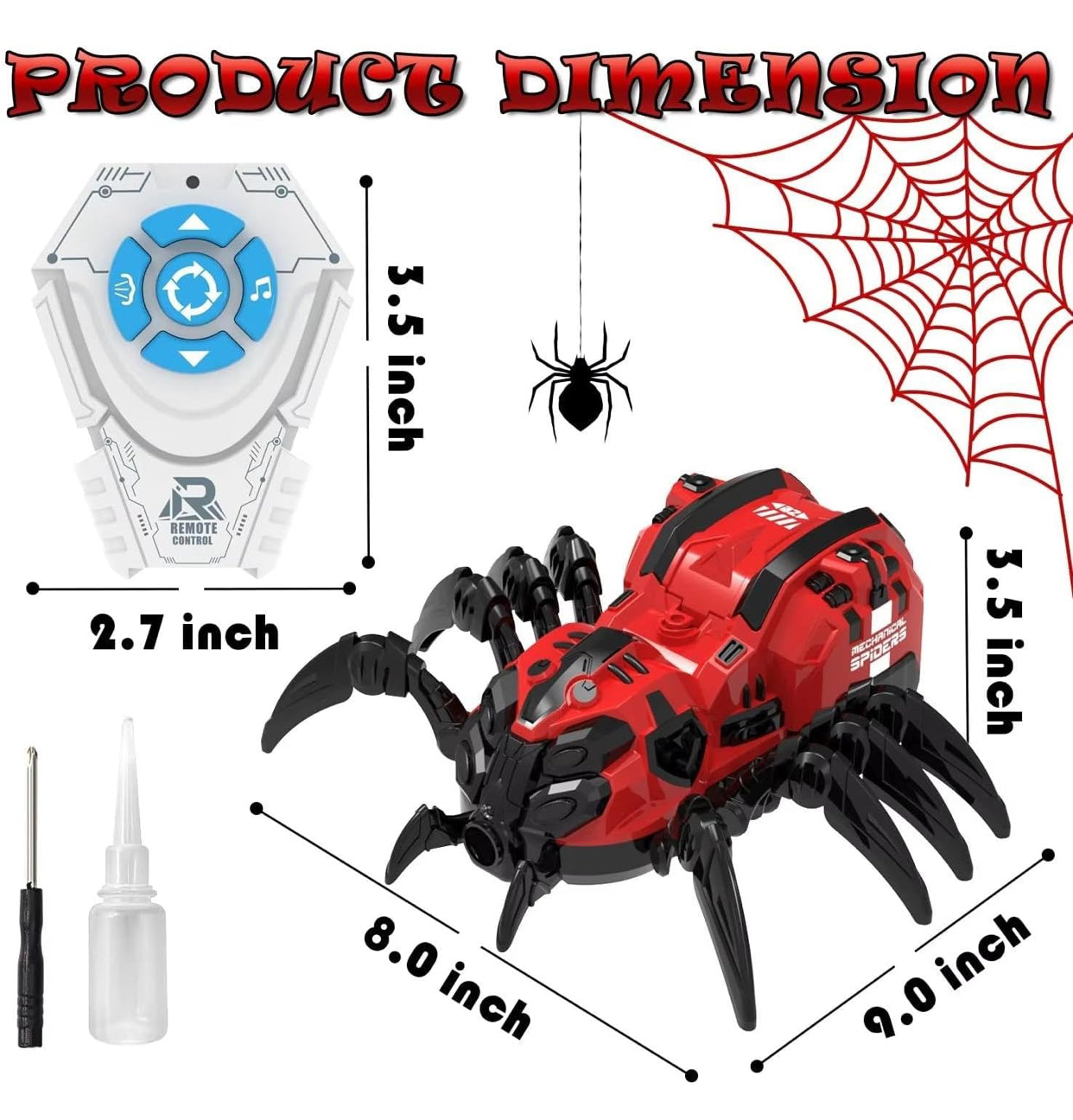 RC Robot Spider Toy with Light, Sound & Spray Effect | Remote Control Crawling Spider for Kids
