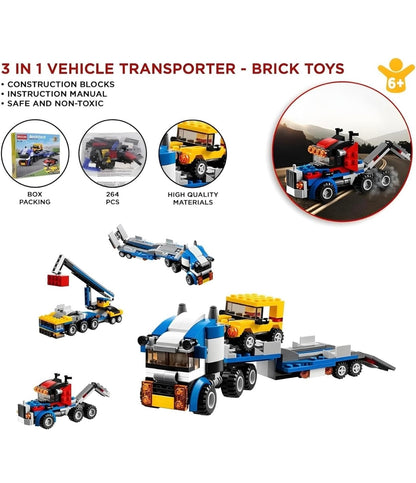 Architect 3-in-1 Vehicle Transporter Building Block Set - 264 Pieces
