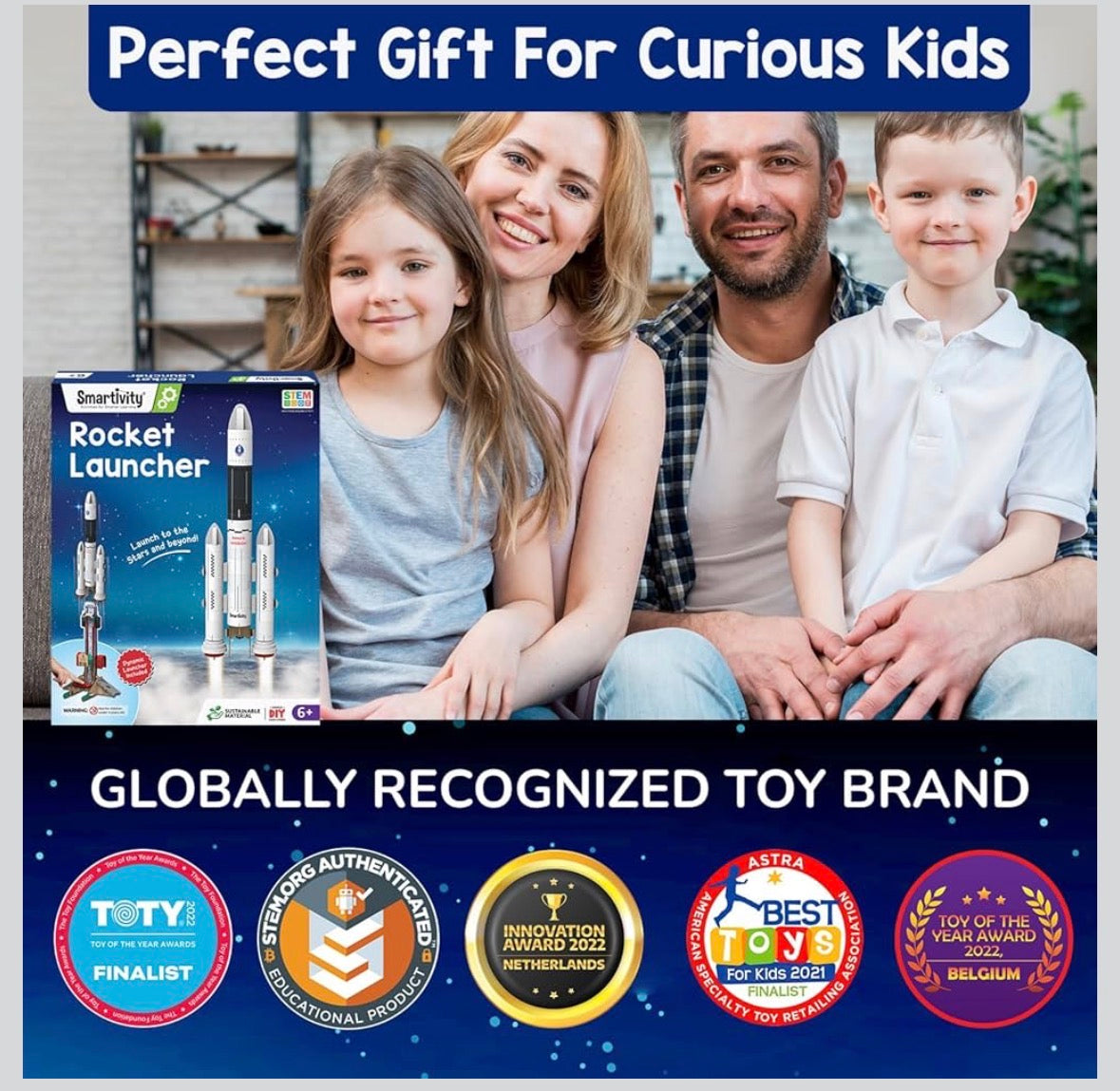Smartivity Rocket Launcher | DIY STEAM Building Kit for Kids 6-14 | Build & Launch Your Own Rocket | Learn Propulsion & Space Science | Eco-Friendly STEM Toy