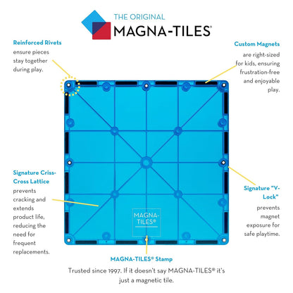 Magna-Tiles Magnetic Building Toys,Clear Colors Set,Multi Color (100 Pieces)
