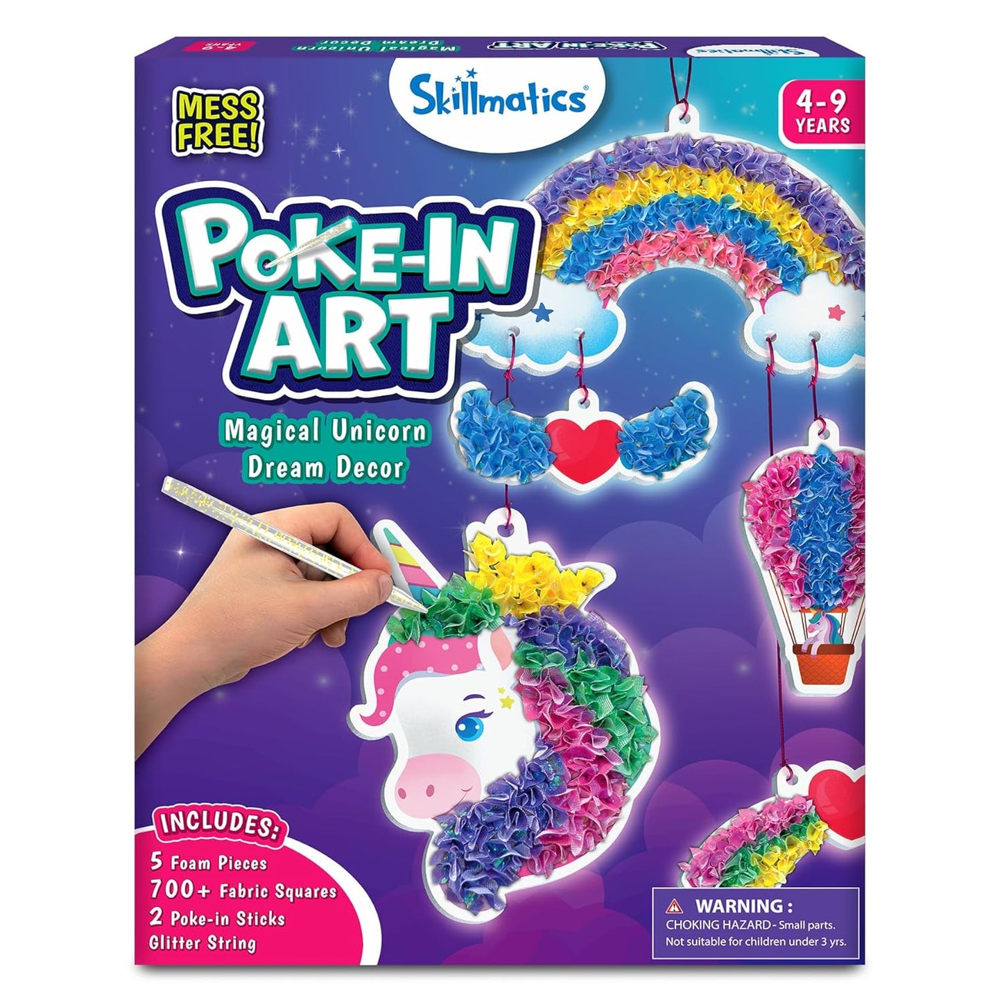 Skillmatics Poke-in Art - Magical Unicorn Dream Decor, Mess-Free Fun for Kids, DIY Craft Kits, Creative Activity, Gifts for Ages 4, 5, 6, 7, 8, 9