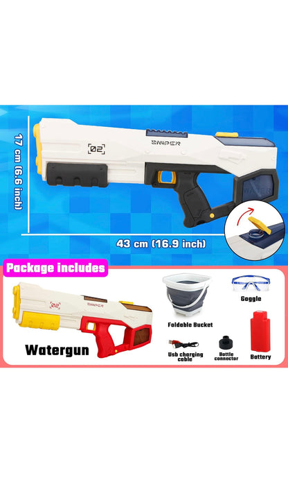 💦 Sniper Electric Water Gun – Rechargeable Automatic Water Blaster with LCD Display