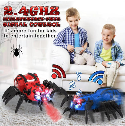 RC Robot Spider Toy with Light, Sound & Spray Effect | Remote Control Crawling Spider for Kids