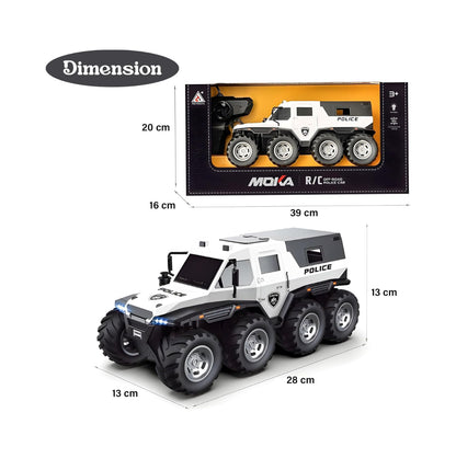 🚓 6-Wheel RC Police Truck – Heavy-Duty Remote Control Vehicle for Kids