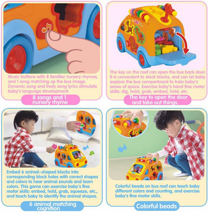 Shape-Sorting Musical Activity Bus – Early Learning Educational Toy