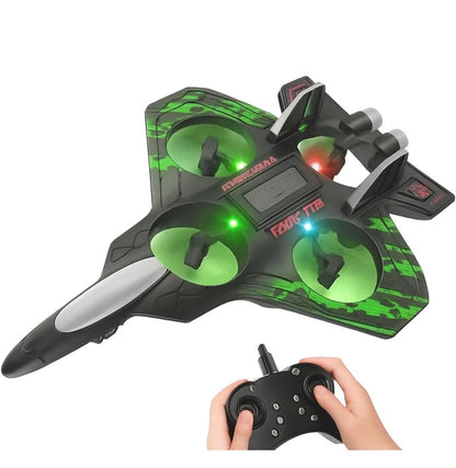 🚀 Stealth Fighter RC Drone – Dual Propeller Aircraft with LED Lights (2.4GHz)