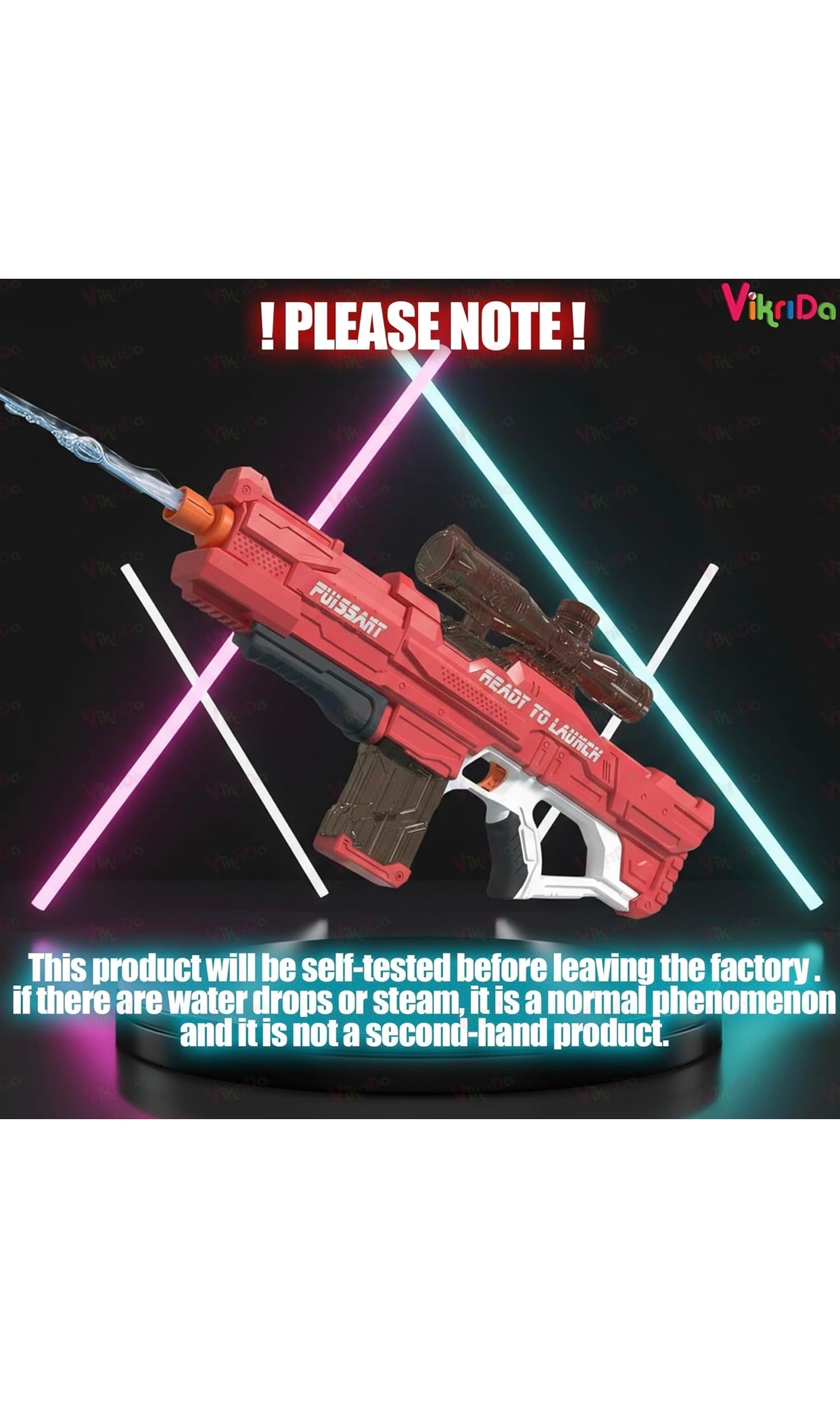 💦 PUSSANT Electric Water Gun with Scope – Rechargeable Automatic Water Blaster for Kids