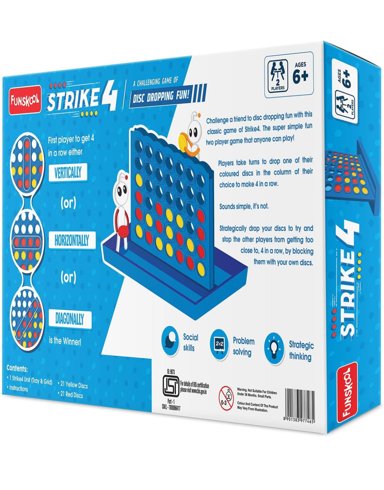 🔵🟡 Funskool Strike 4 – A Challenging Game of Disc-Dropping Fun!