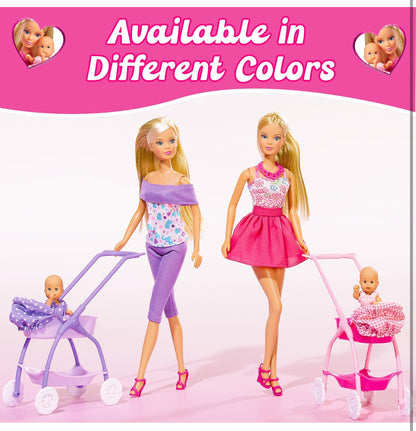 Steffi Love Baby Walk Doll Set – Fashion Doll with Baby & Stroller