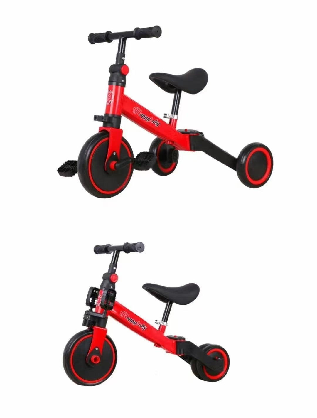 3-in-1 Kids Tricycle & Balance Bike with Pedals | Adjustable Seat | Toddler Training Cycle (Yellow)