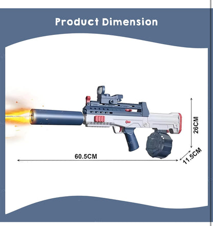 Powerful electric water gun with drum tank, tactical design & long-range spray – ultimate summer water battle toy
