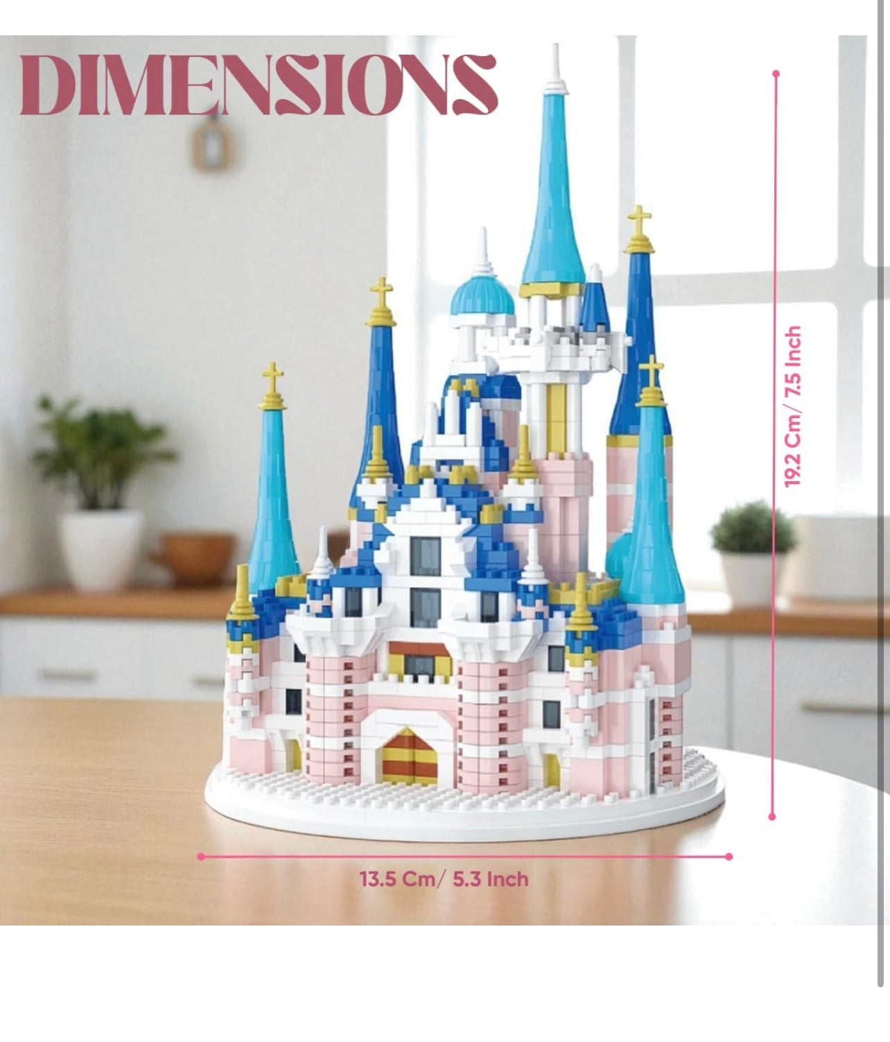 QOSB Castle Micro Building Block Set - Princess & Prince Fairy Tale Castle - 1300+ Pieces