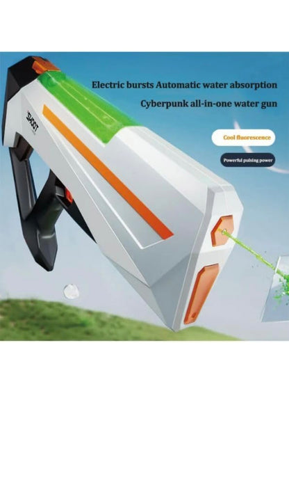 🔫 Cyberpunk Electric Water Gun – Rechargeable Automatic Summer Blaster for Kids