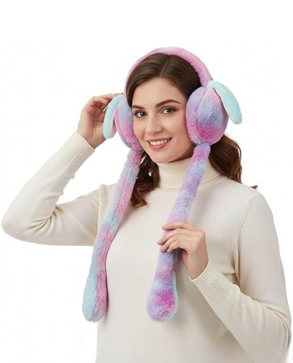 Cute Plush Winter Earmuffs with Scarf – Soft & Cozy Cold Weather Accessory