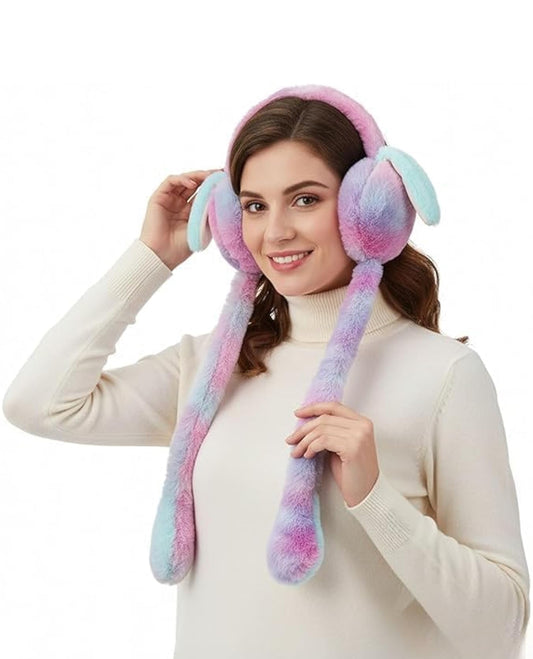 Cute Plush Winter Earmuffs with Scarf – Soft & Cozy Cold Weather Accessory