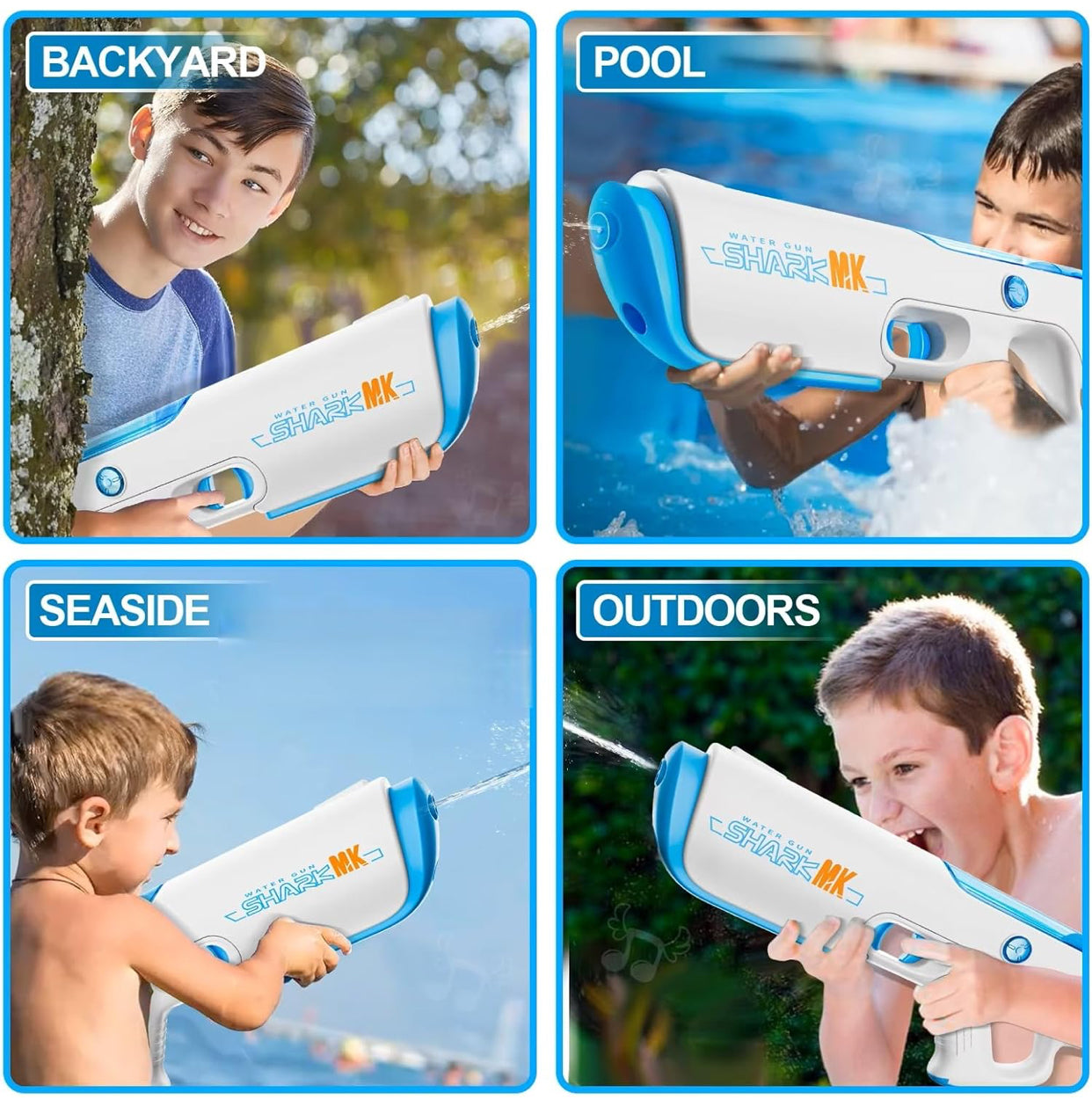 High-pressure electric water gun with rechargeable battery – perfect for kids, teens & adults