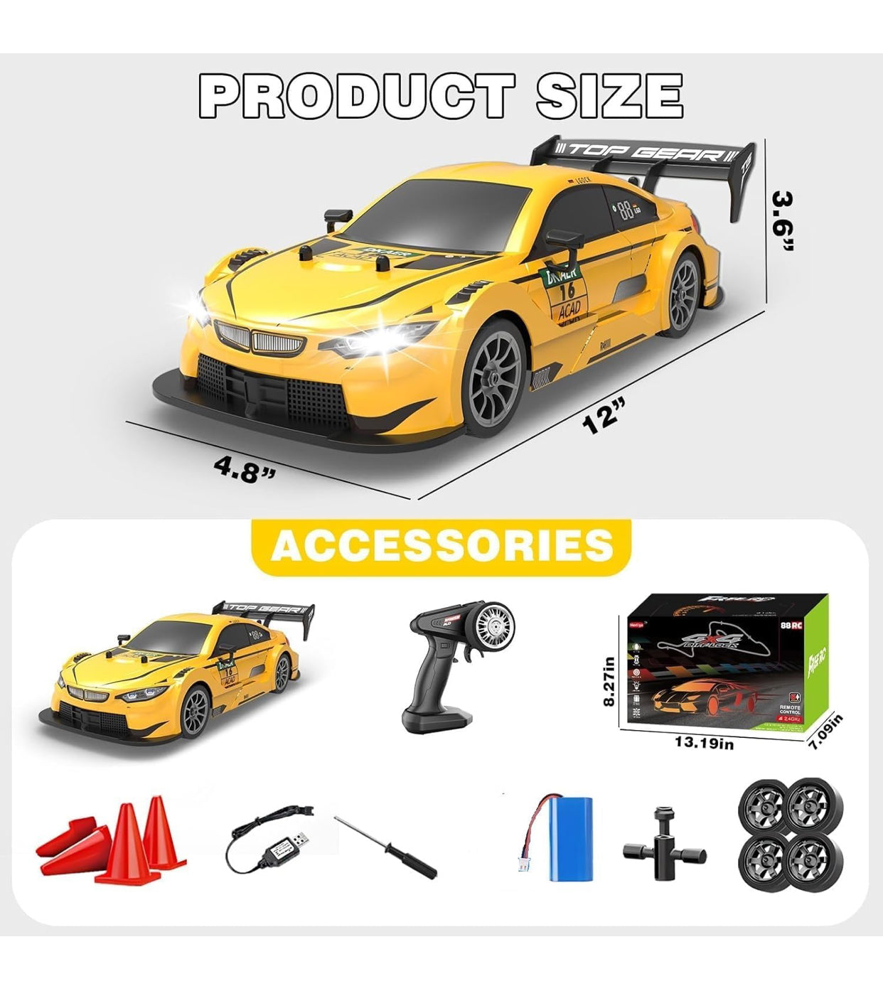 🚗 1:24 Drift Racing RC Car – Top Gear Edition