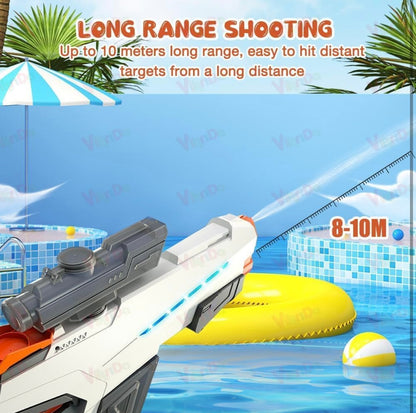 Premium Electric Water Gun with Scope – Automatic Rechargeable Water Blaster with LED Lights | High Power Summer Toy for Kids
