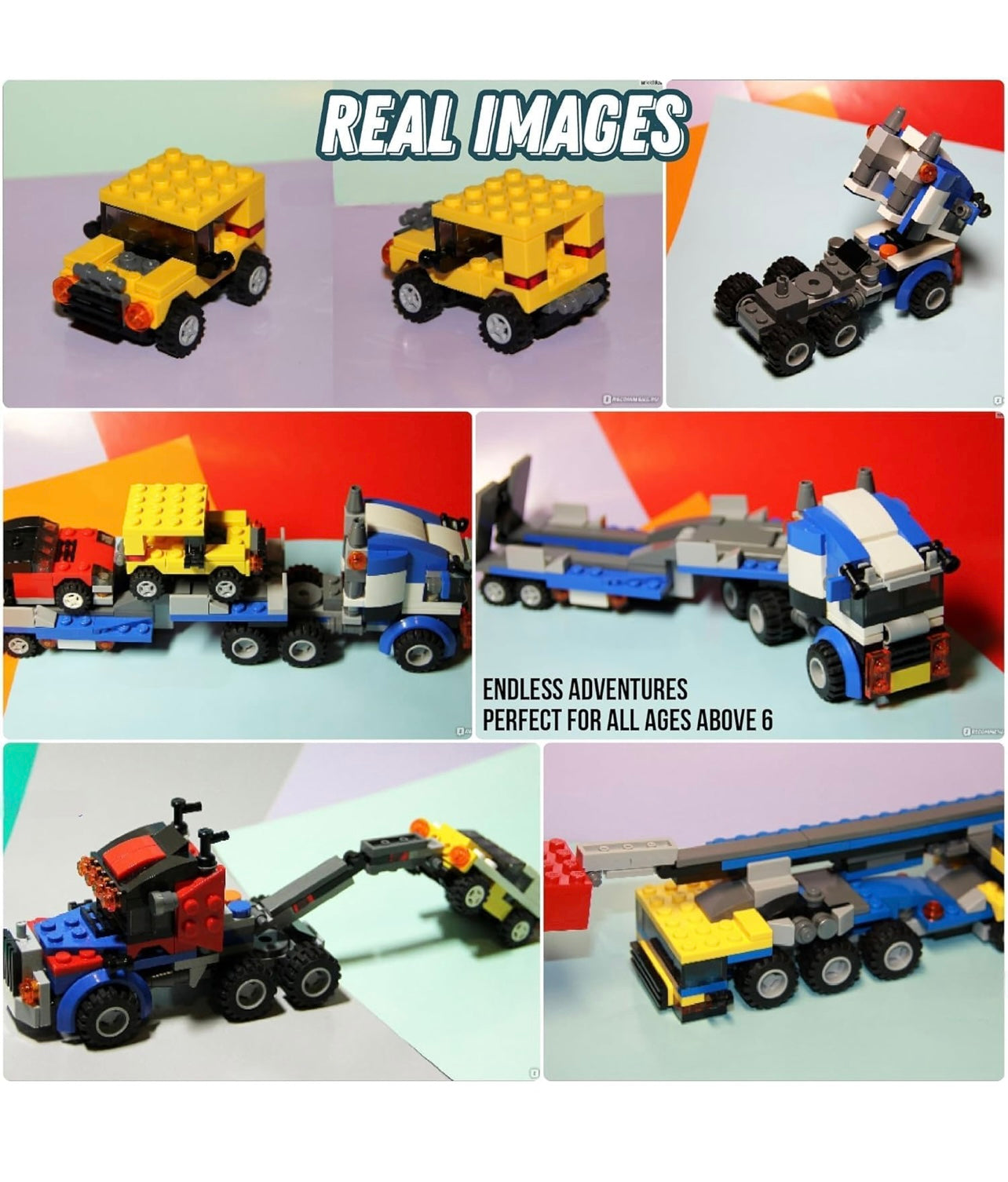 Architect 3-in-1 Vehicle Transporter Building Block Set - 264 Pieces