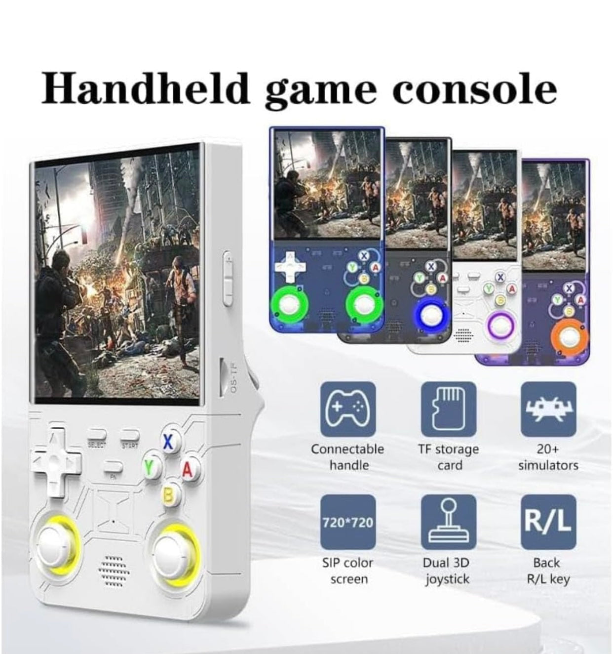 Portable Handheld Gaming Console with LED Joystick | HD Screen Retro Game Player with Accessories