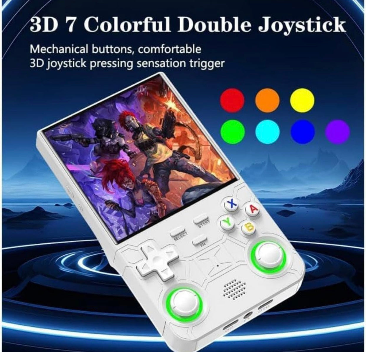 Portable Handheld Gaming Console with LED Joystick | HD Screen Retro Game Player with Accessories