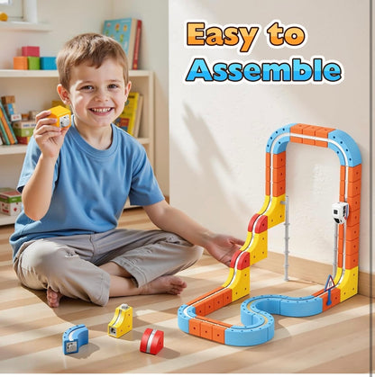 Magnetic Levitation Train Track Set for Kids – DIY Magnetic Building Blocks Racing Track Toy 80PCS