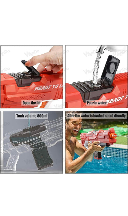 💦 PUSSANT Electric Water Gun with Scope – Rechargeable Automatic Water Blaster for Kids