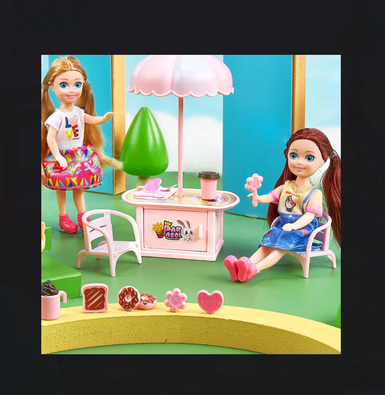 Pretty Bella Sparkle Dessert Play House – Doll & Dessert Shop Playset (3+ Years)