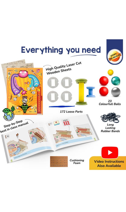 Smartivity DIY Pinball Machine - Award-Winning STEM Learning Toy for Kids Ages 8+ | Build Your Own Wooden Arcade Game