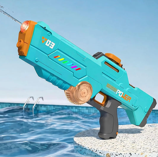 Electric Water Gun for Kids – High Power Automatic Water Blaster with LED Lights | Rechargeable Summer Pool Toy