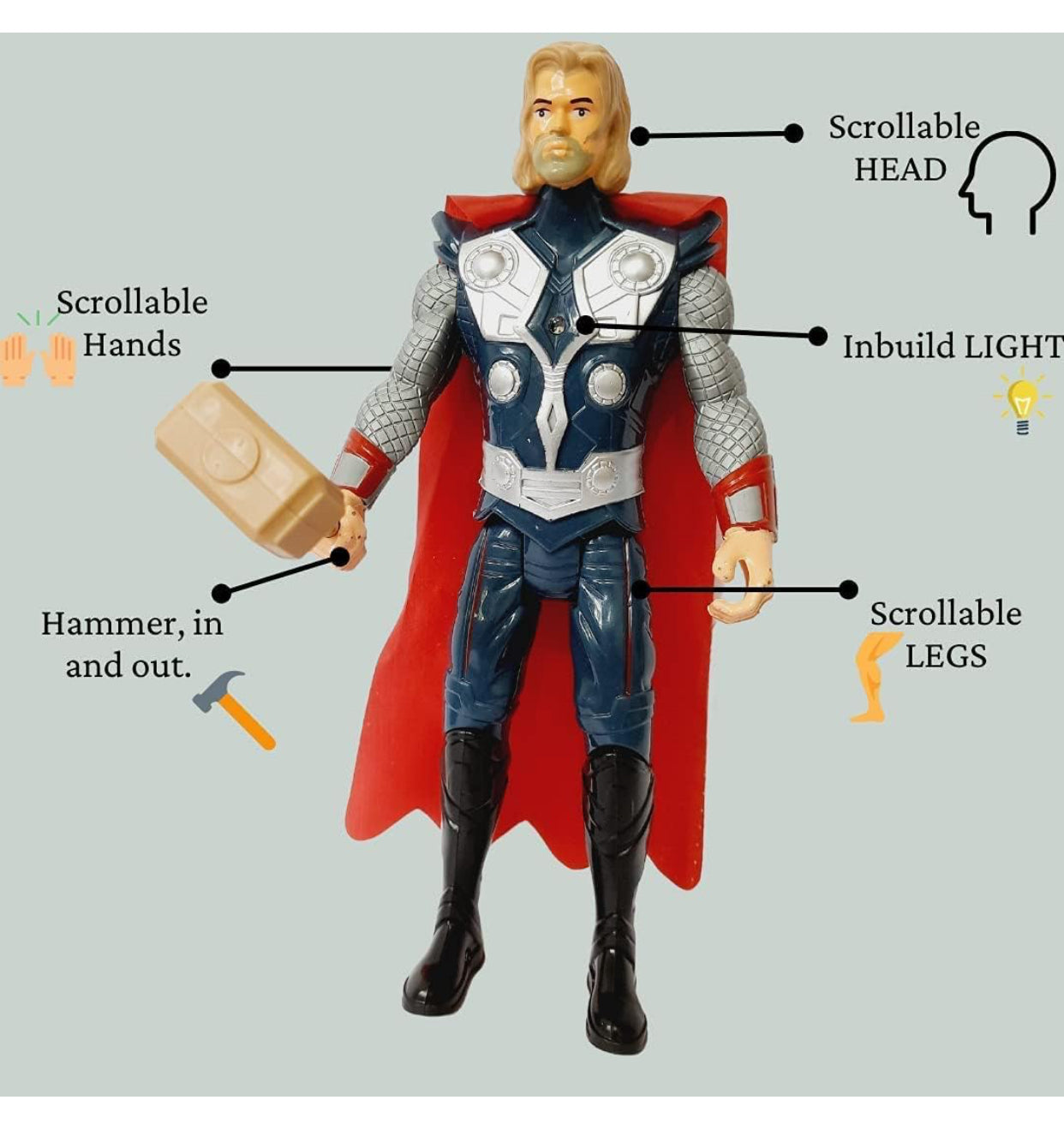 Thor Super Power Hero Action Figure –  Avengers 4: Age of Ultron | 13-inch Collectible Toy