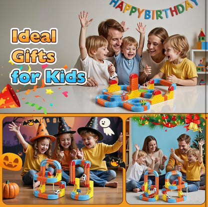 Magnetic Levitation Train Track Set for Kids – DIY Magnetic Building Blocks Racing Track Toy 80PCS