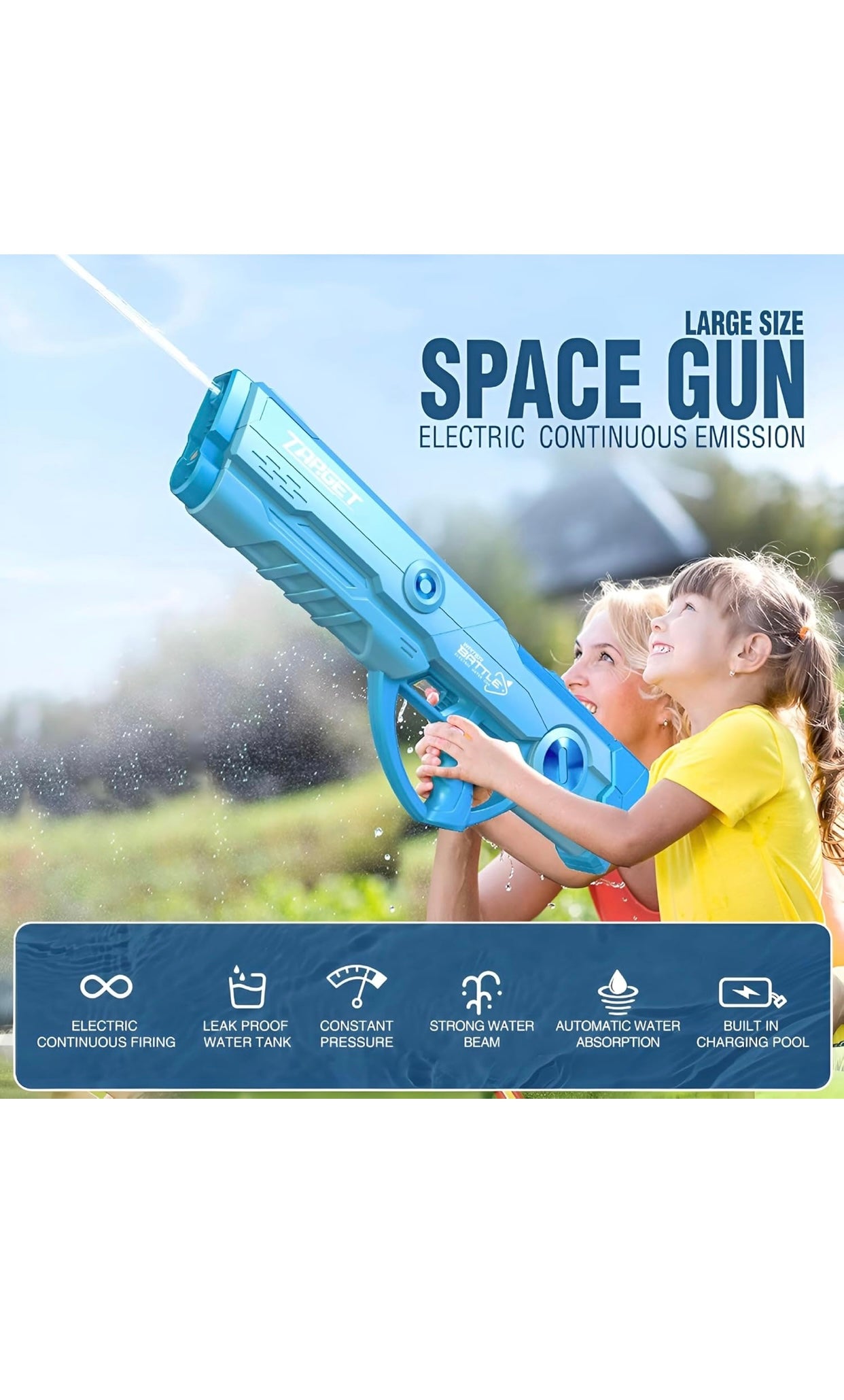 💦 Target Electric Water Gun – Rechargeable Automatic Summer Water Blaster for Kids