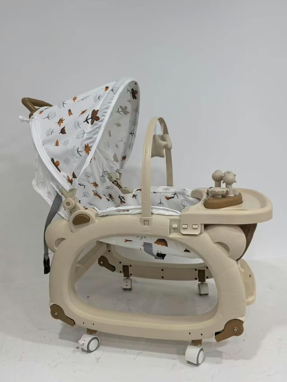 5-in-1 Multifunctional Baby Rocking Cradle, Reclining Baby Lounger & Activity Play